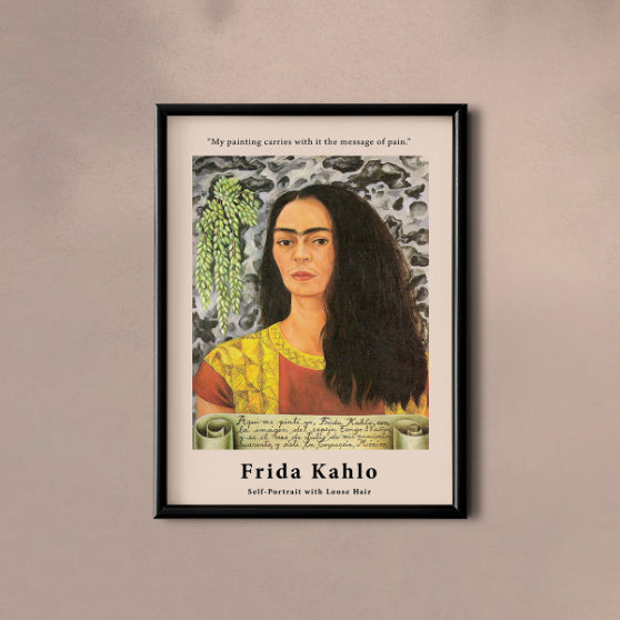 Self Portrait with Loose Hair by Frida Kahlo Poster & Print - Nukkad Studios