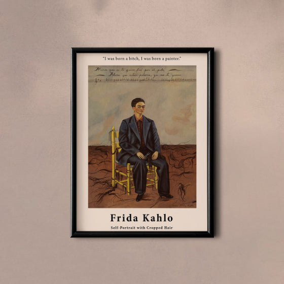 Self-Portrait with Cropped Hair by Frida Kahlo Poster & Print - Nukkad Studios