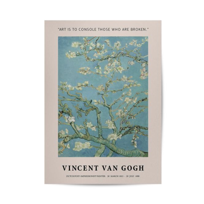 Almond Blossoms by Vincent Van Gogh Poster & Framed Print