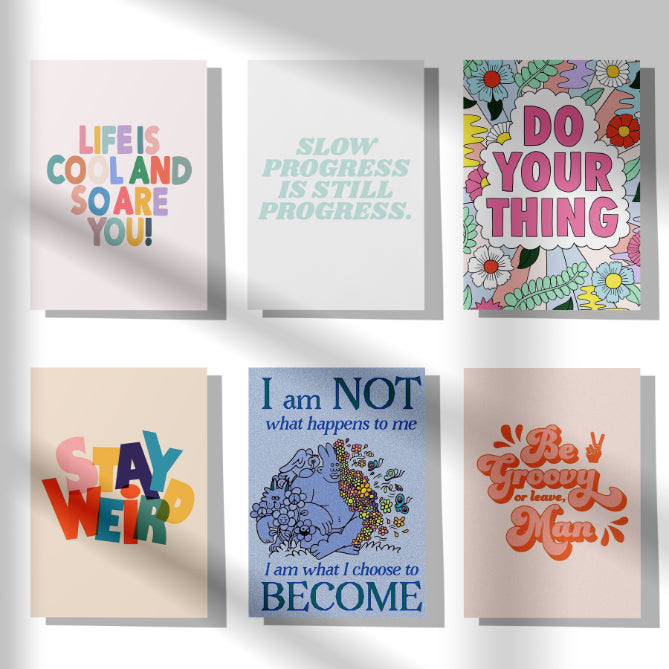 Good Vibe Kit - 51 Prints (4x 6 - Postcard size) - Nukkad Studios