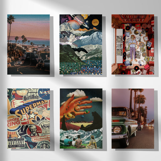 Retro Vibe Kit - 51 Prints (4x 6 - Postcard size) - Nukkad Studios