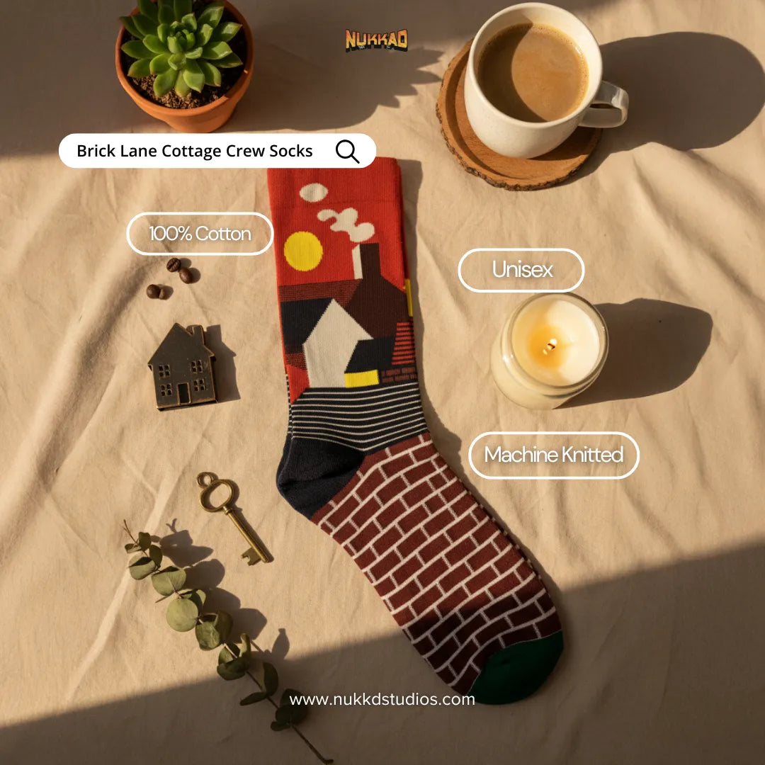 Brick Lane Cottage Art Socks