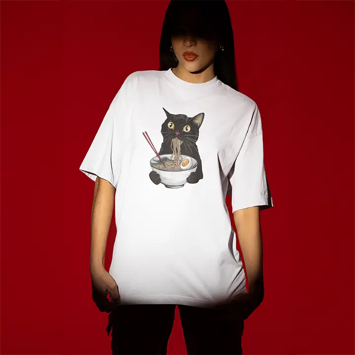 Ramen Cat Oversized Tshirt