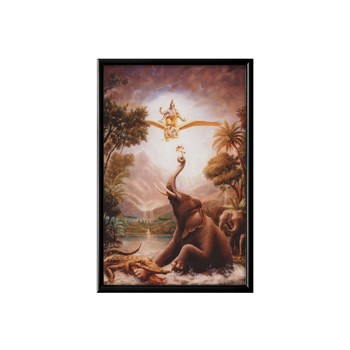 Gajendra the Elephant Vintage Mythology Poster & Framed Print - Nukkad Studios