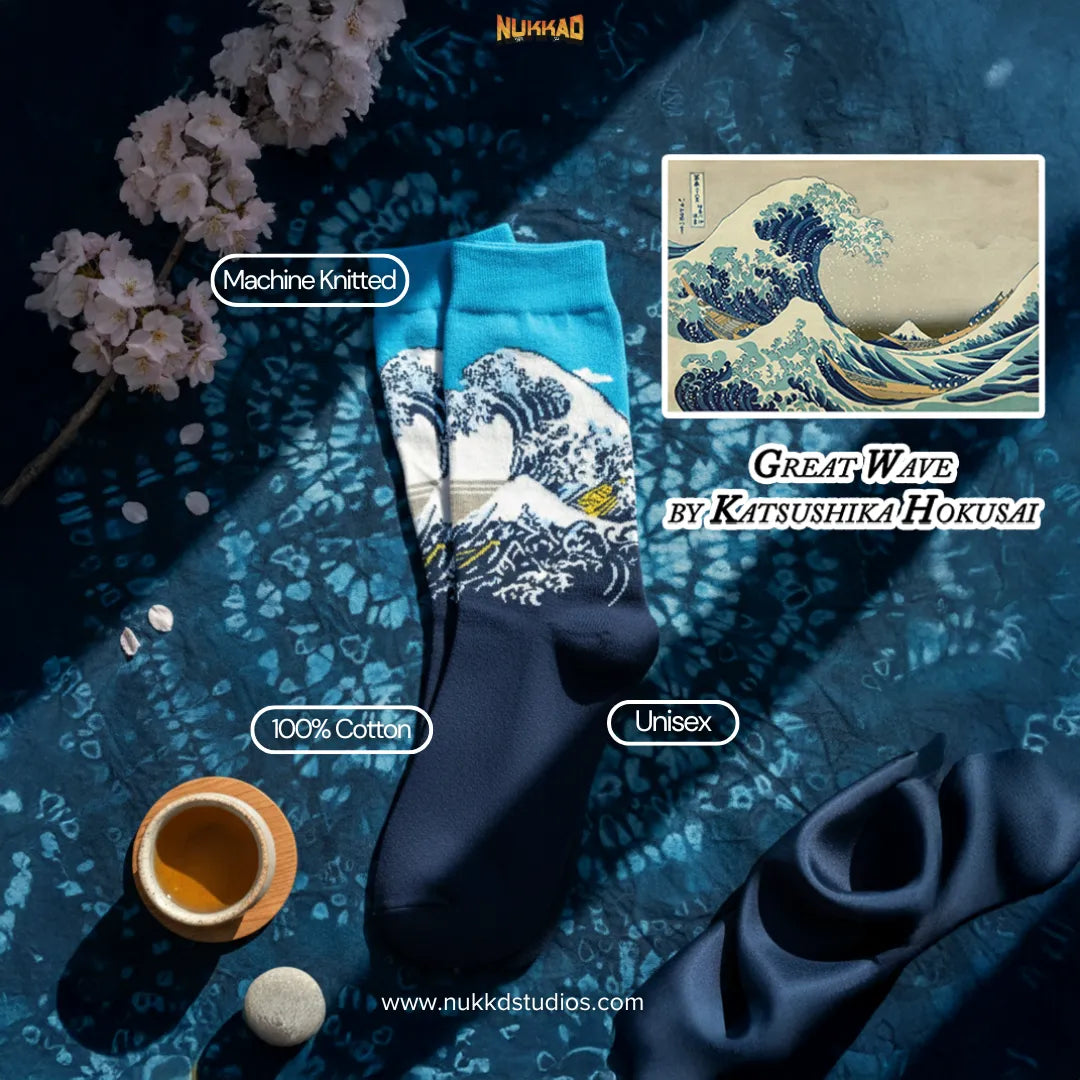 Great Wave by Katsushika Hokusai Socks