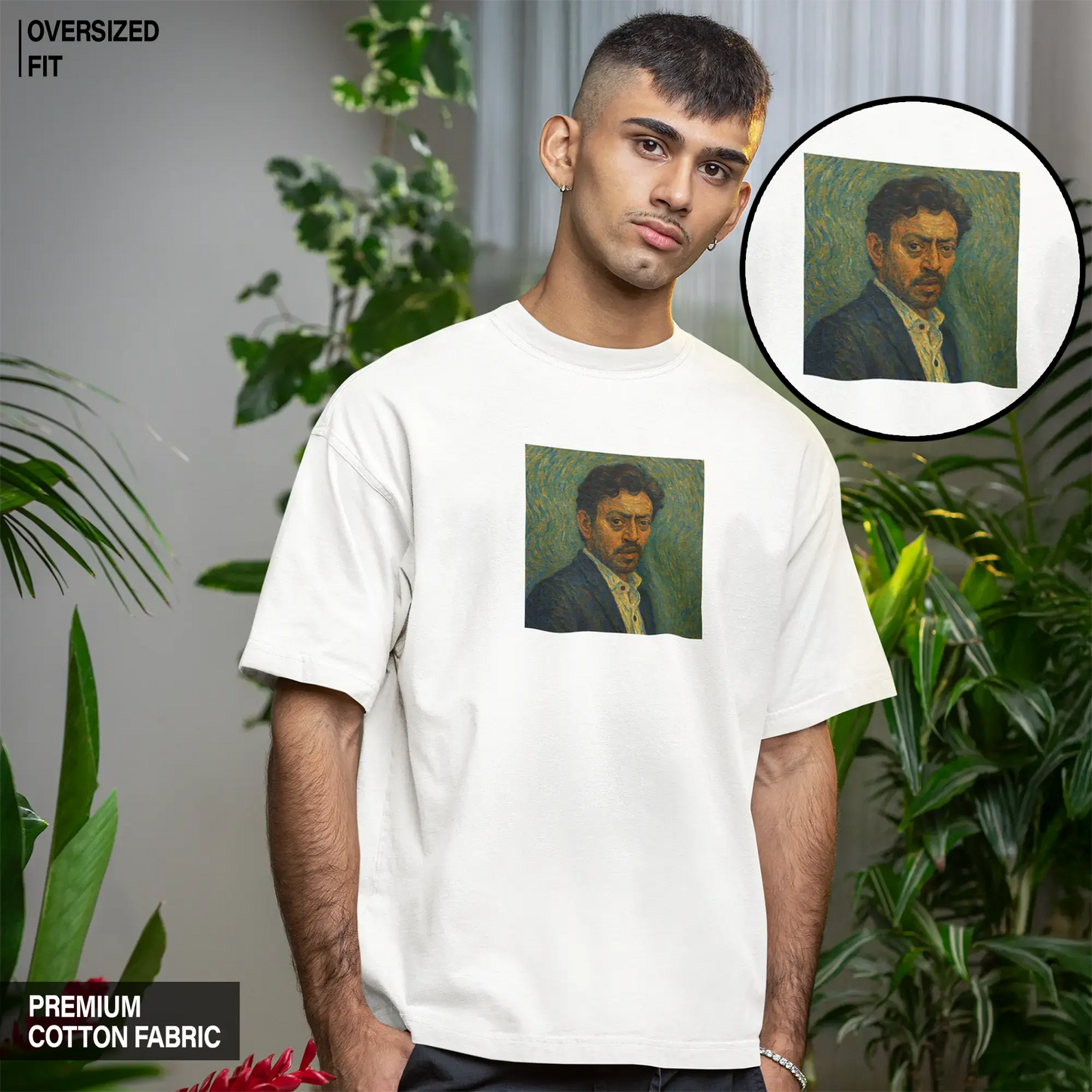 Irrfan by Van Gogh Oversized T-shirt