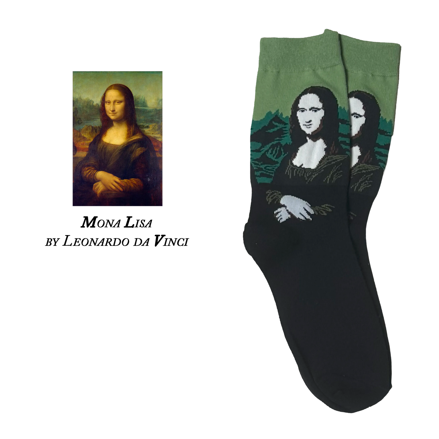 Mona Lisa by Leonardo da Vinci Socks