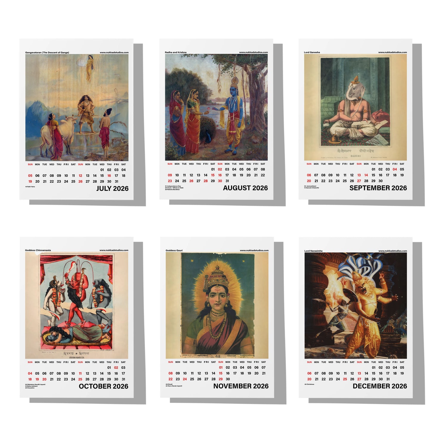 Mythology Calendar 2026 Desk Calendar