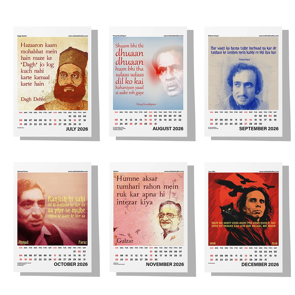 Sher-O-Shayari Calendar 2026 Desk Calendar