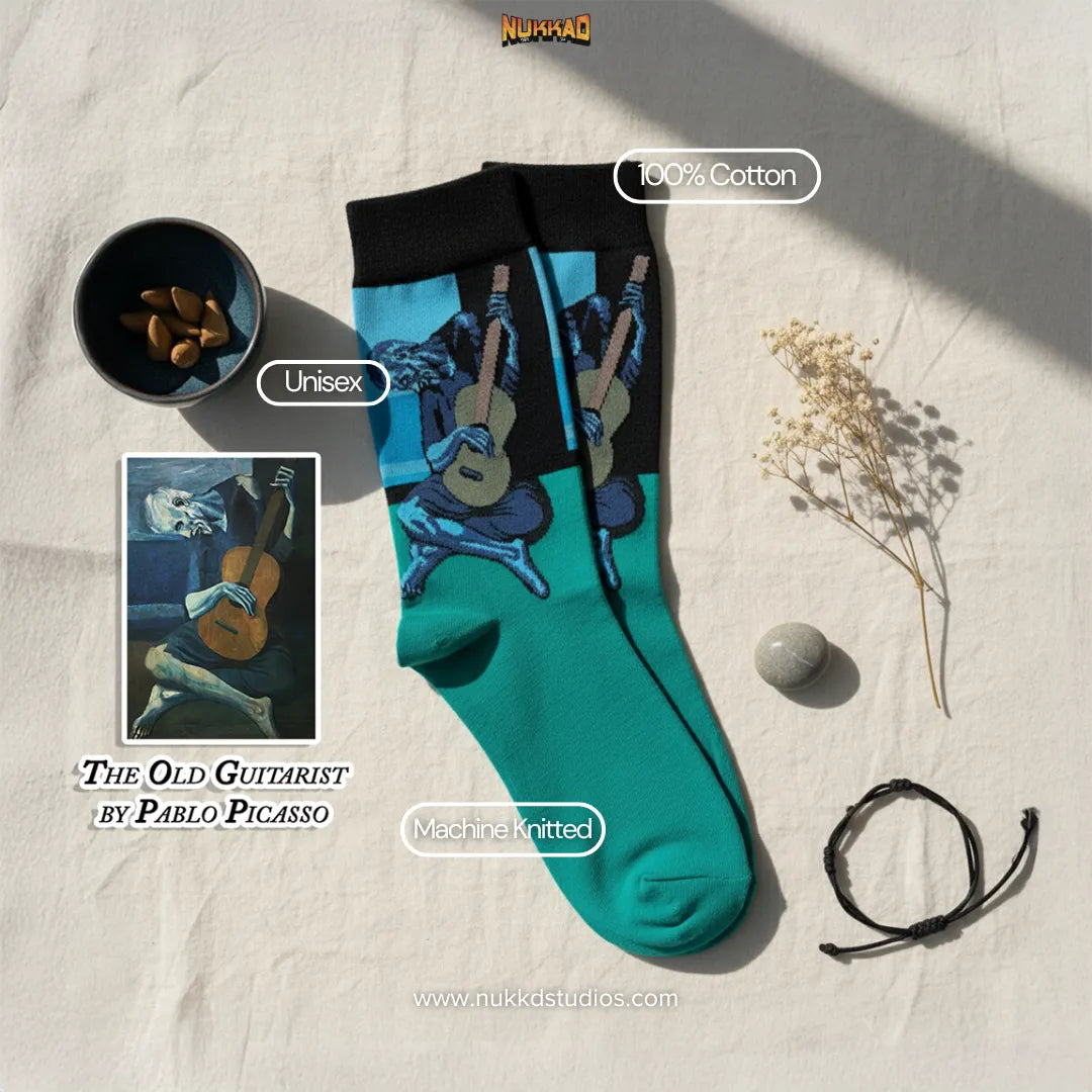 The Old Guitarist by Pablo Picasso Socks
