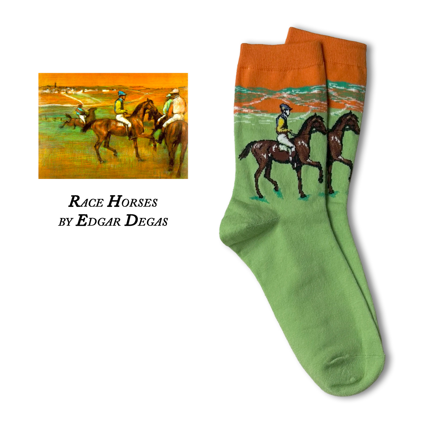Race Horses by Edgar Degas Socks