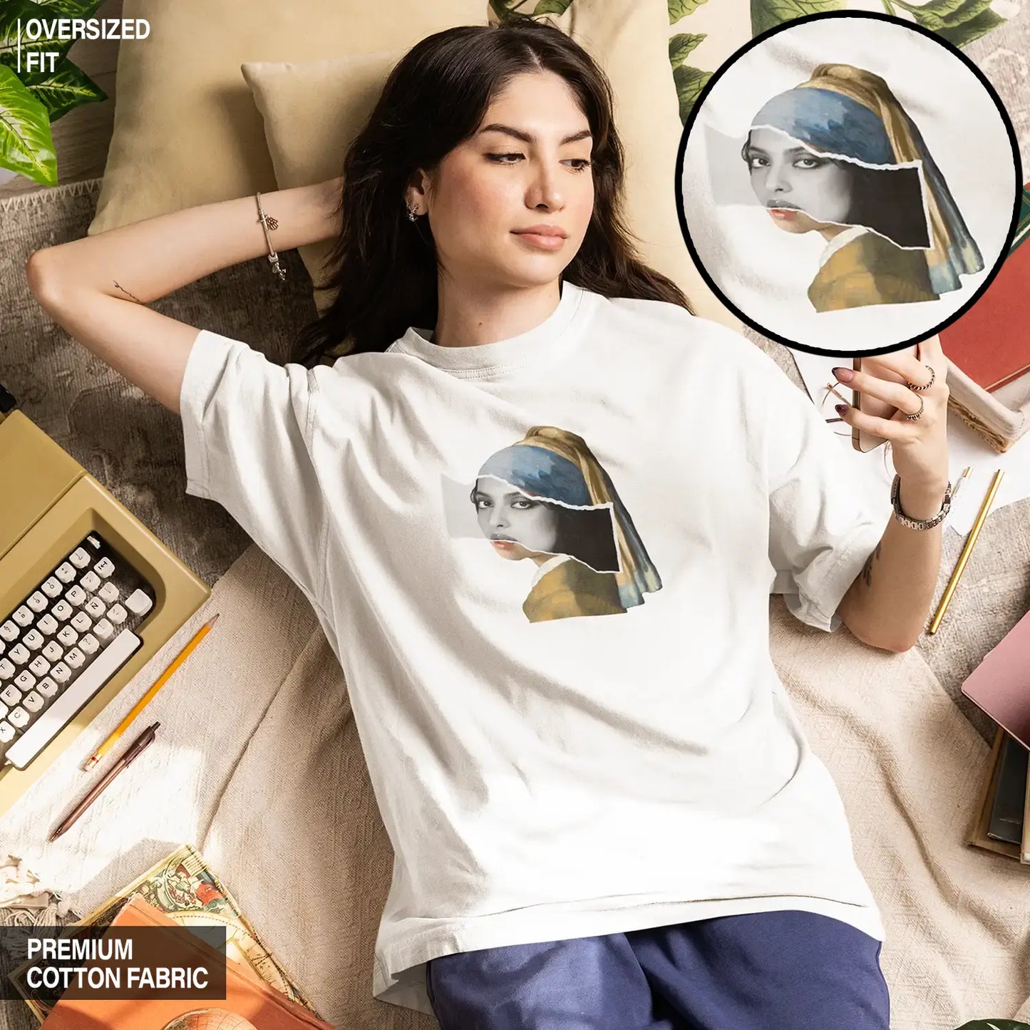 Rekha With Pearl Earring Oversized T-shirt