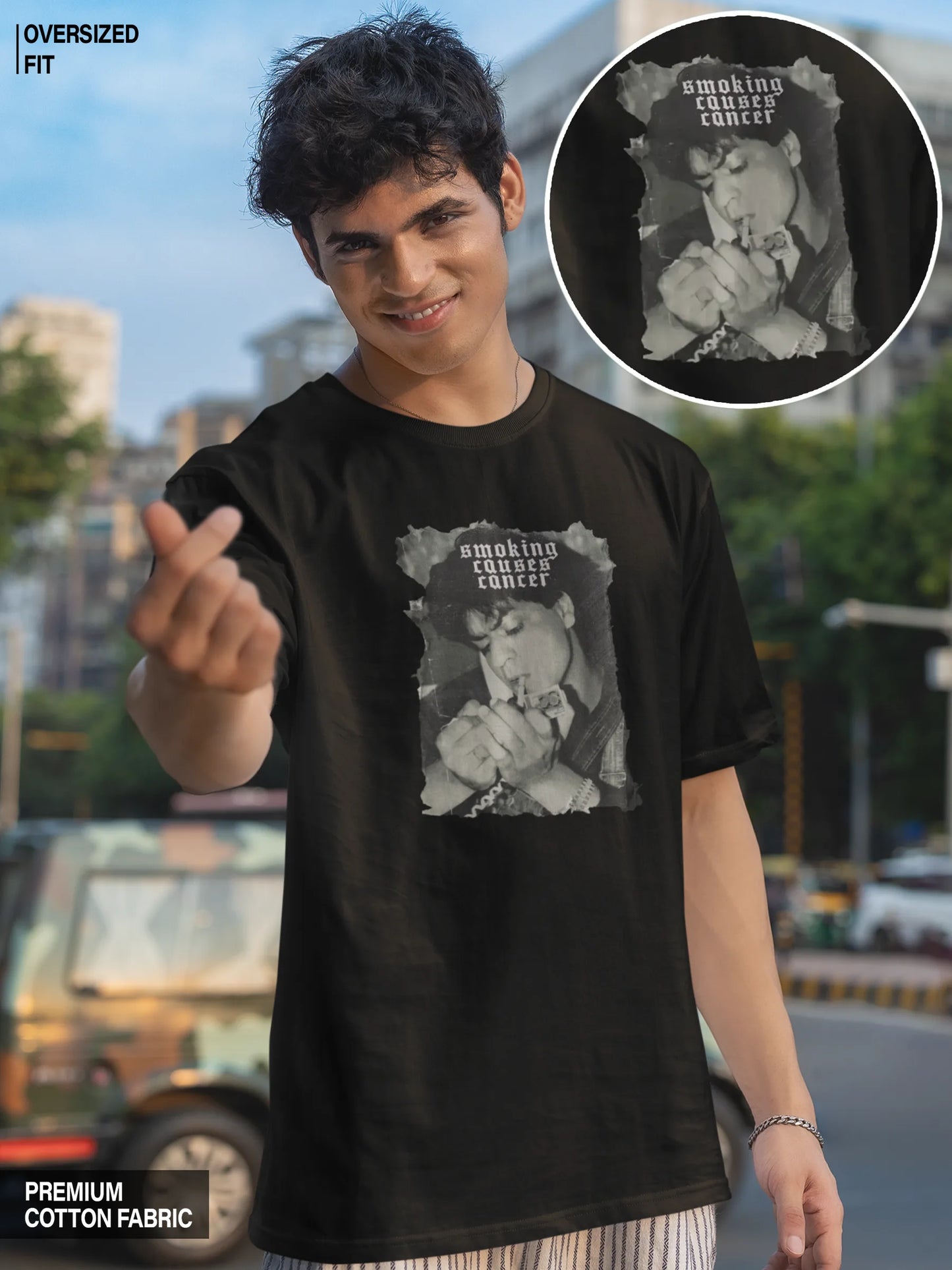 Shah Rukh Khan (SRK) - Smoking Causes Cancer Oversized T-shirt