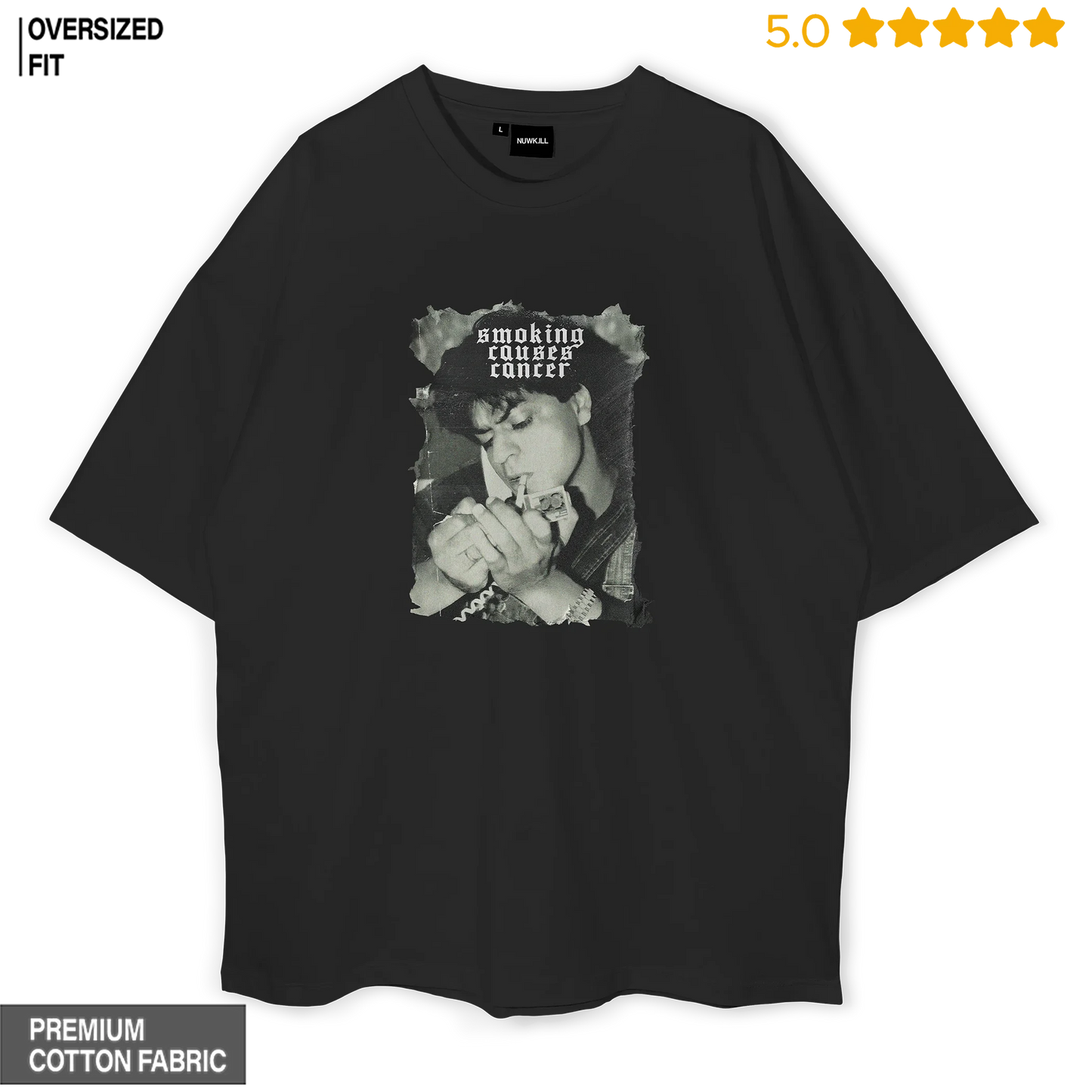 Shah Rukh Khan (SRK) - Smoking Causes Cancer Oversized T-shirt