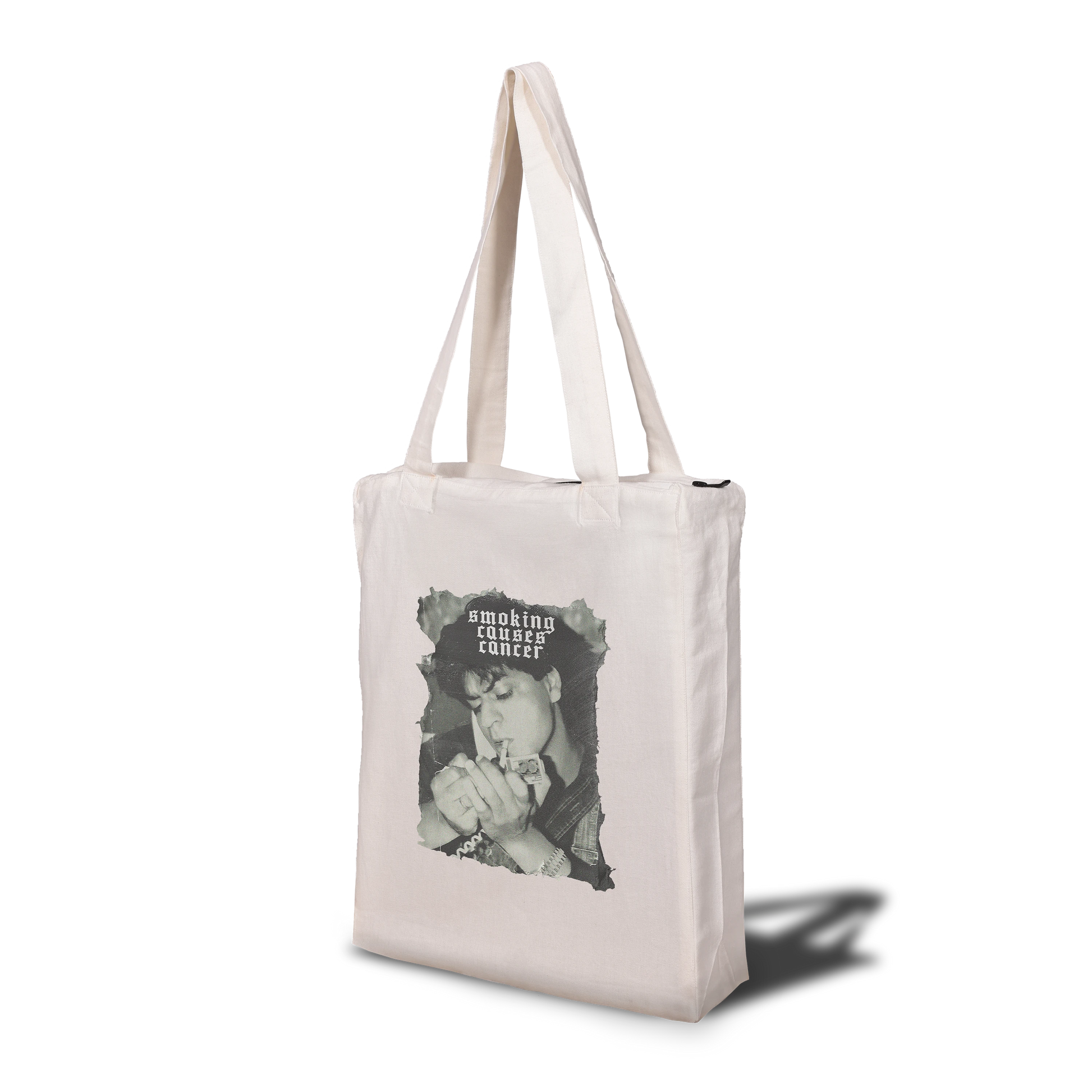 Tote bag with a graphic design on a white background