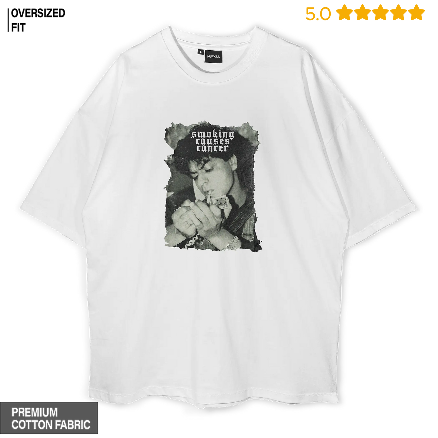 Shah Rukh Khan (SRK) - Smoking Causes Cancer Oversized T-shirt