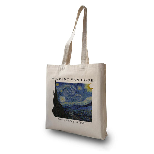 Van Gogh Starry Night Painting Tote Bag with Zip