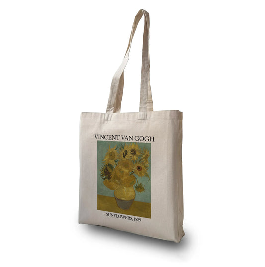 Van Gogh Sunflower Painting Tote Bag With Zip