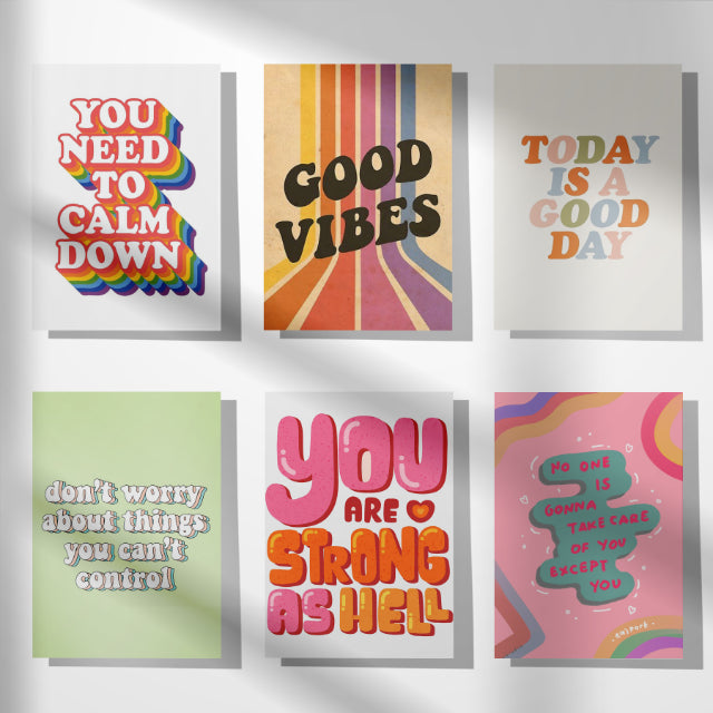 Good Vibe Kit - 51 Prints (4x 6 - Postcard size) - Nukkad Studios