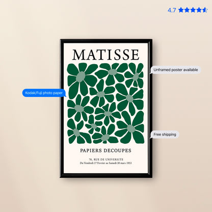 Matisse Foliage — Cut-Out Art Print Green Vintage Poster & Framed Print