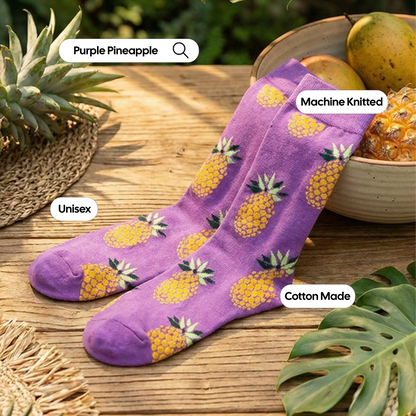 Purple Pineapple Art Socks