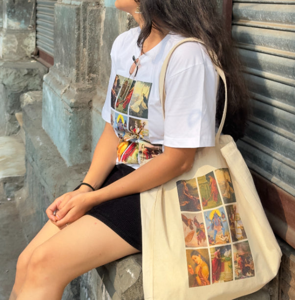 Raja Ravi Varma Collage Tote Bag - Nukkad Studios