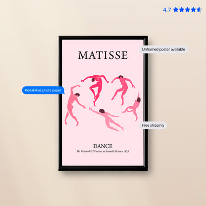 Matisse Dance — Art Print Pink Poster & Framed Print