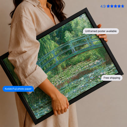 The Japanese Footbridge and the Water Lily Pool by Monet Poster & Framed Print