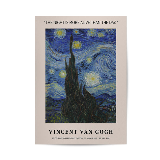 Starry Night Poster by Vincent Van Gogh Poster & Framed Print - Nukkad Studios