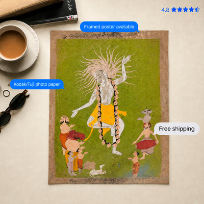 Shiva As Mahakal Vintage Poster & Framed Print