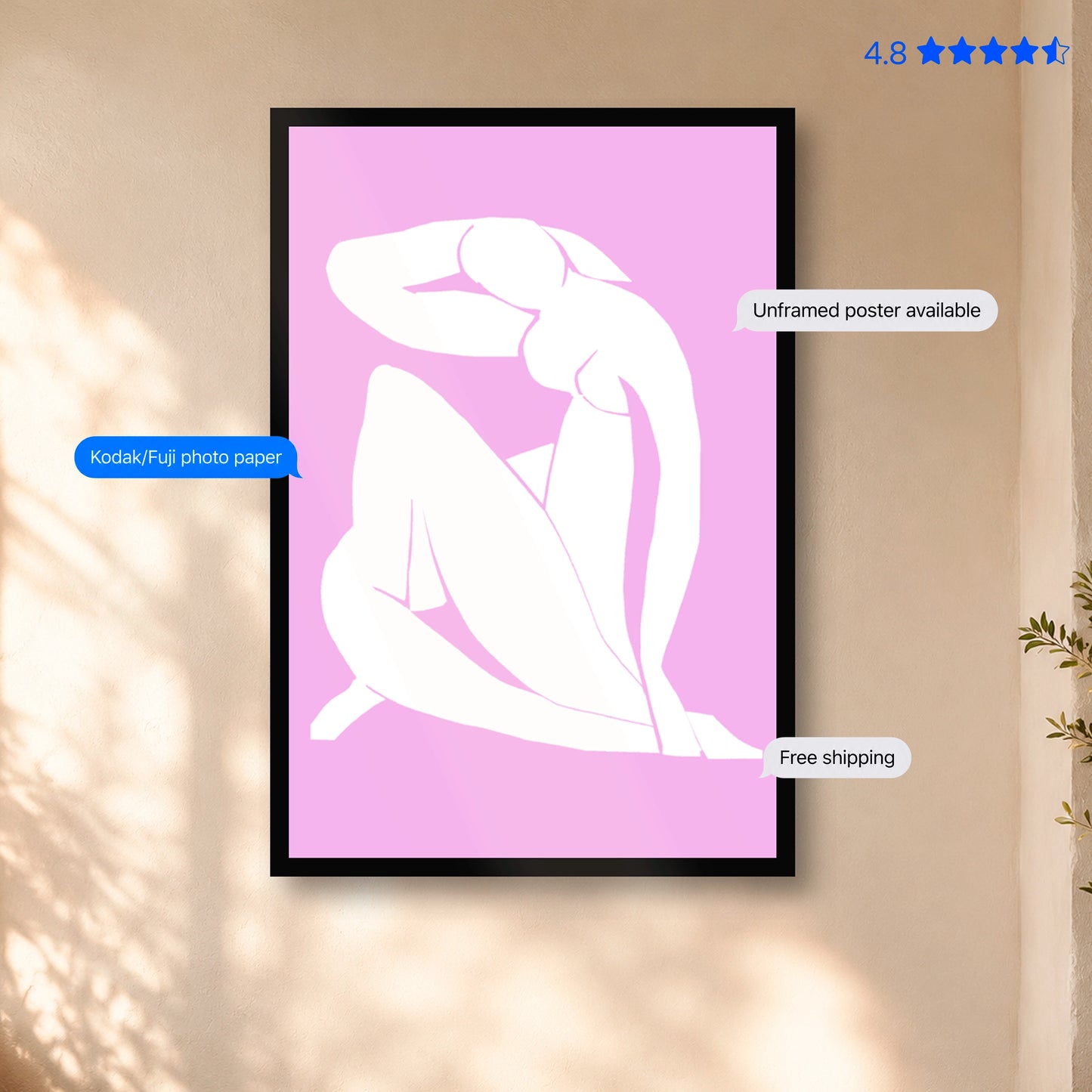 Matisse Lady — Art Print Purple Poster & Framed Print
