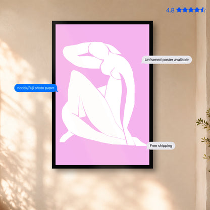 Matisse Lady — Art Print Purple Poster & Framed Print