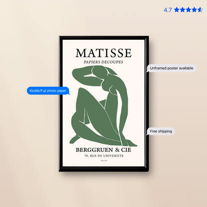 Matisse Lady— Cut-Out Art Print Poster & Framed Print