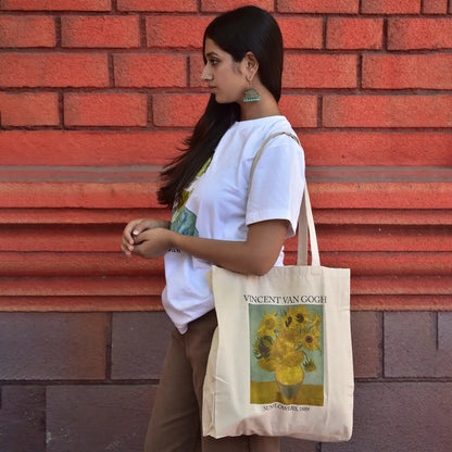 Van Gogh Sunflower Painting Tote Bag - Nukkad Studios