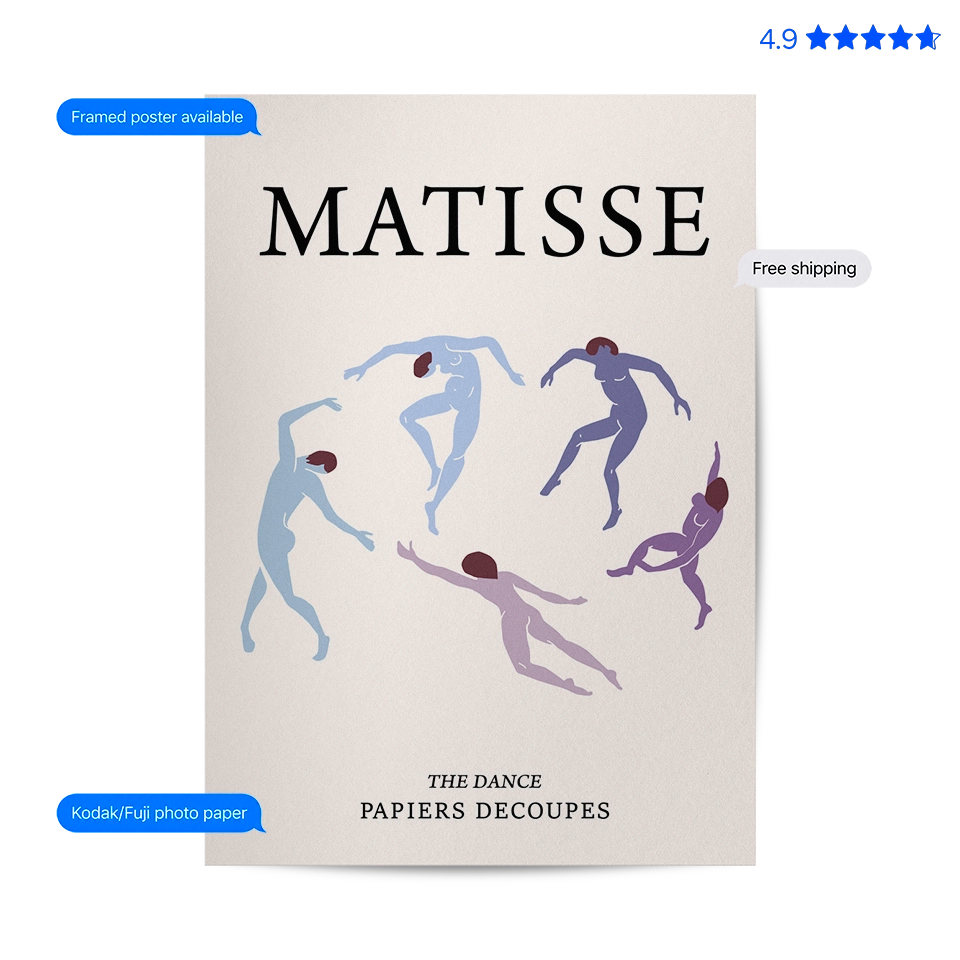 Matisse Dance — Art Print Purple Poster & Framed Print