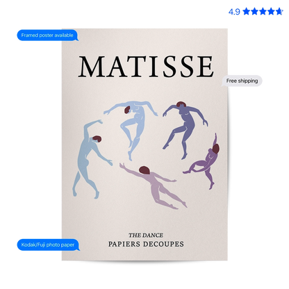 Matisse Dance — Art Print Purple Poster & Framed Print