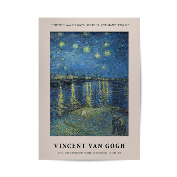 Starry Night Over the Rhône Poster by Vincent Van Gogh Poster & Framed Print