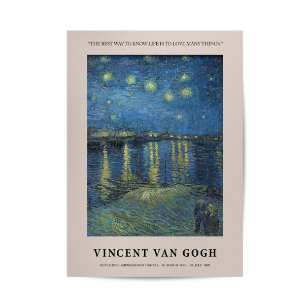 Starry Night Over the Rhône Poster by Vincent Van Gogh Poster & Framed Print - Nukkad Studios