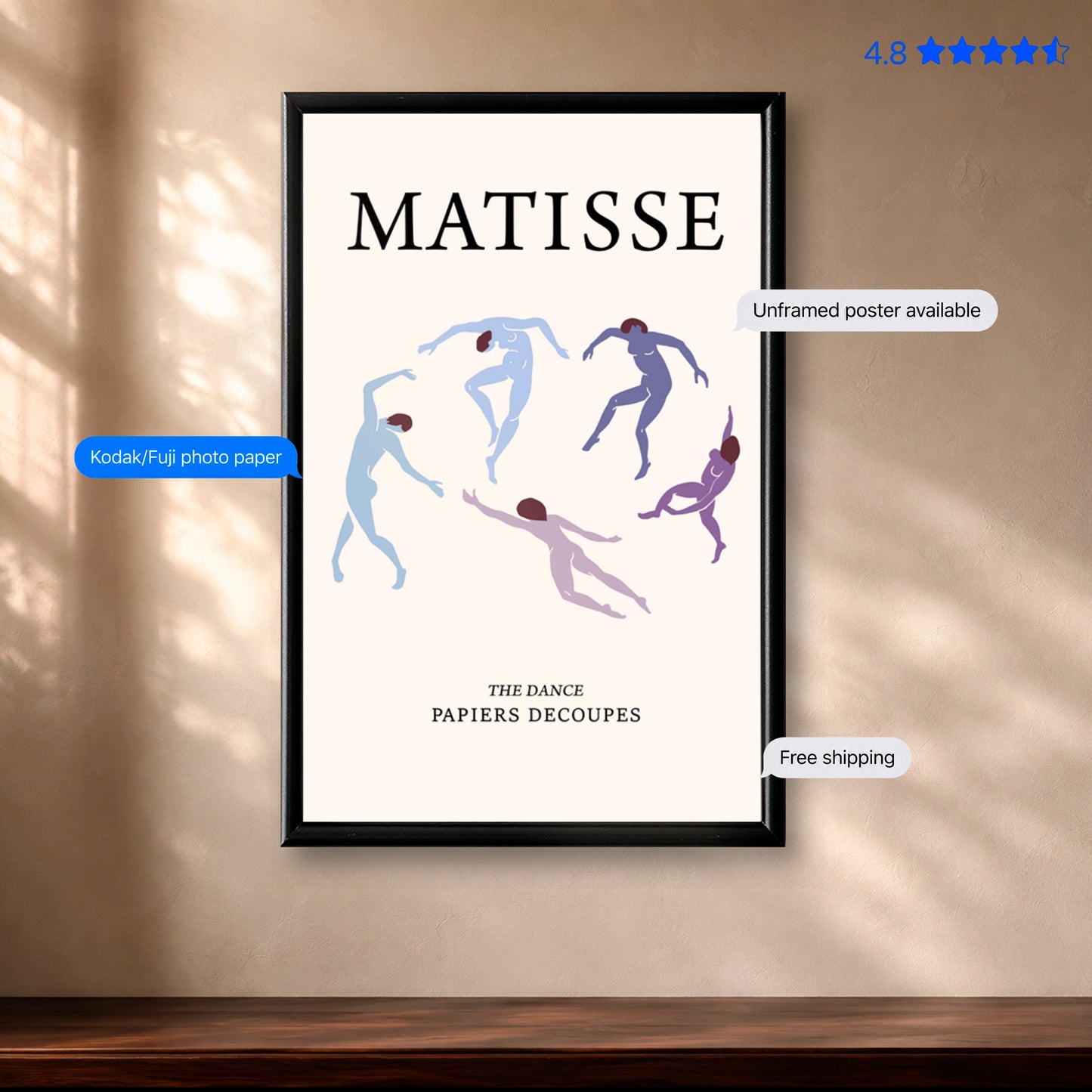 Matisse Dance — Art Print Purple Poster & Framed Print