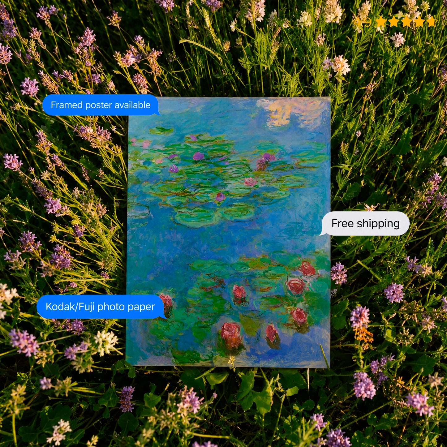 Waterlilies Water Lilies 1917 by Monet Poster & Framed Print
