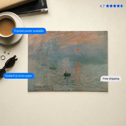 Impression Sunrise by Monet Poster & Framed Print