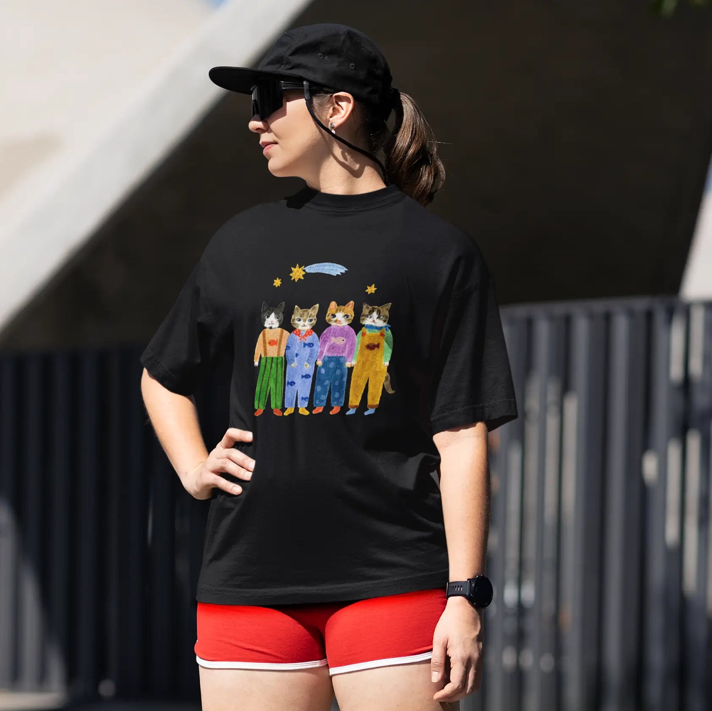 Cat Crew Oversized Tshirt