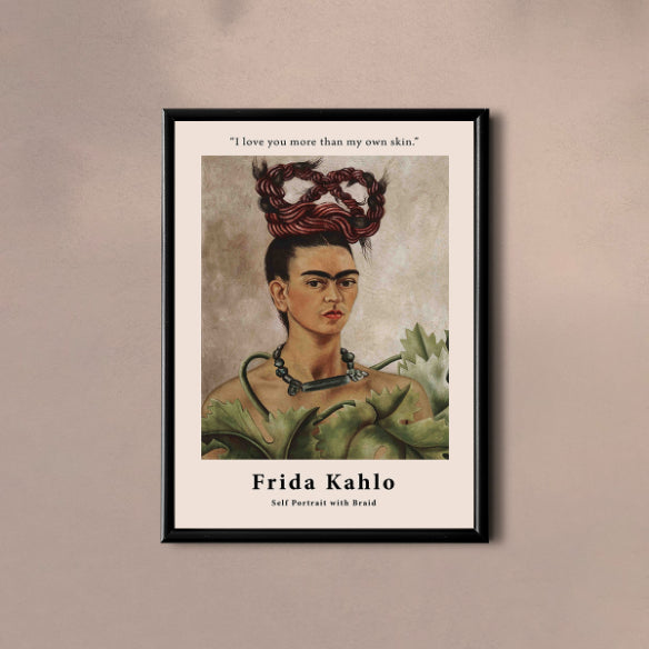 Self Portrait with Braid by Frida Kahlo Poster & Print - Nukkad Studios