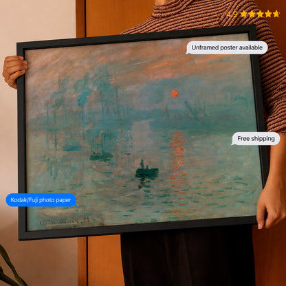 Impression Sunrise by Monet Poster & Framed Print