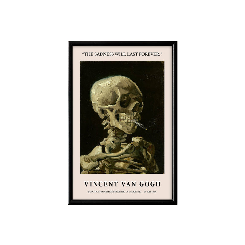 Skull of a Skeleton with Burning Cigarette Poster & Framed Print by Vincent Van Gogh - Nukkad Studios