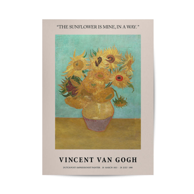 Vase with Twelve Sunflowers Poster & Framed Print by Vincent Van Gogh - Nukkad Studios