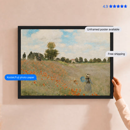 Poppies by Monet Poster & Framed Print