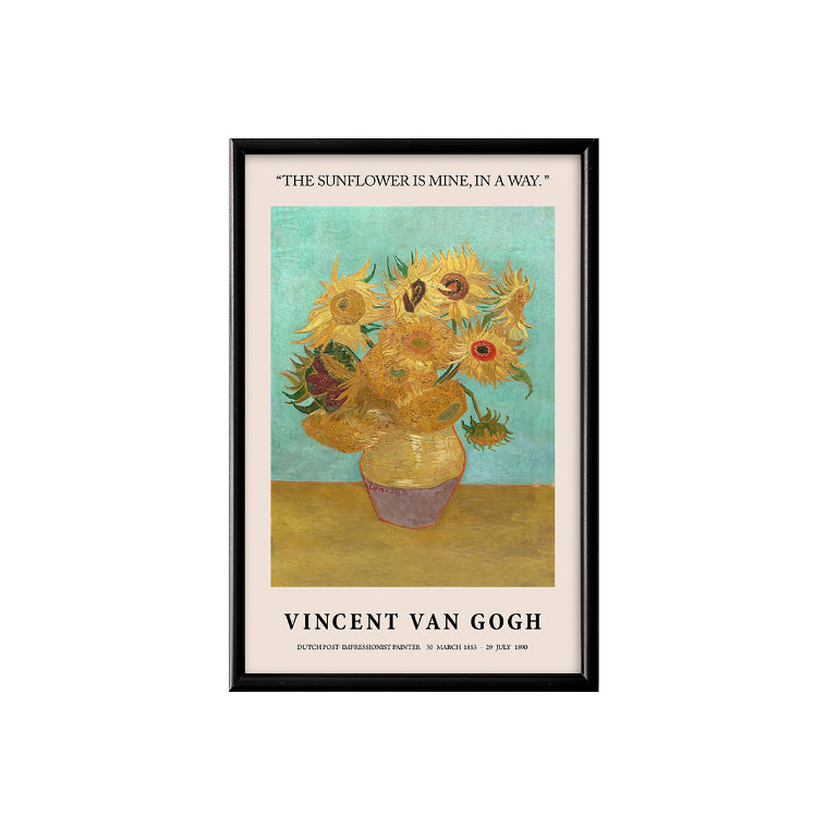 Vase with Twelve Sunflowers Poster & Framed Print by Vincent Van Gogh - Nukkad Studios