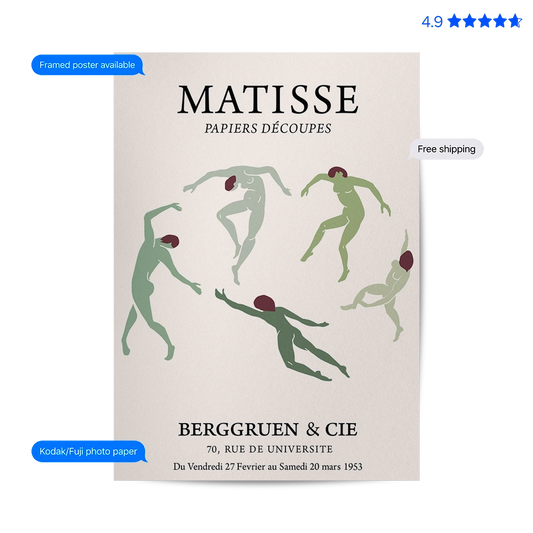 Matisse Dance — Art Print Green Poster & Framed Print