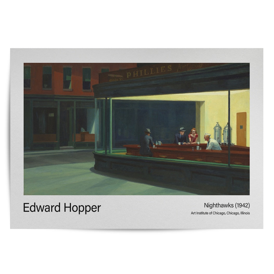 Nighthawks By Edward Hopper Poster & Framed Print - Nukkad Studios